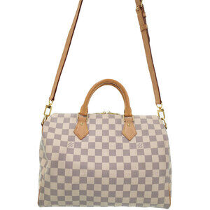 Louis Vuitton Damier Azur White Speedy Bandouliere Bag